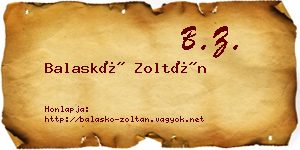 Balaskó Zoltán névjegykártya